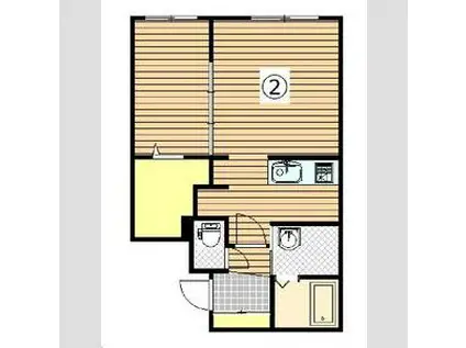 NATURE川沿(1LDK/3階)の間取り写真