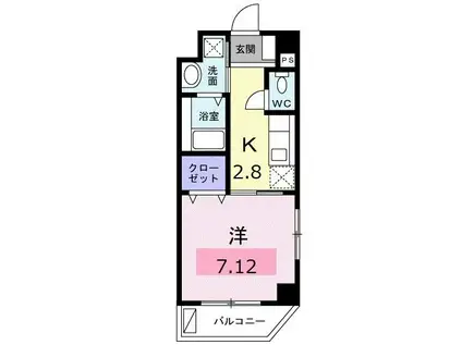 ゼファーひまわり(1K/3階)の間取り写真