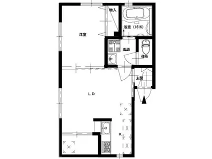 ユアーム春日(1LDK/3階)の間取り写真