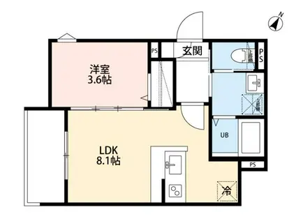 ROBOT HOME 東所沢V(1LDK/2階)の間取り写真
