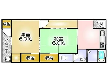 新神戸ハイツ(2K/3階)の間取り写真