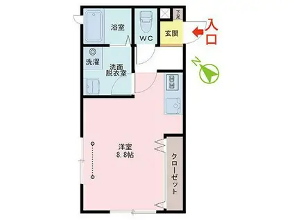 LE BEL AGE(ワンルーム/2階)の間取り写真