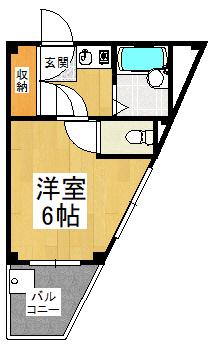 ウエムラグレース白鷺(1K/2階)の間取り写真