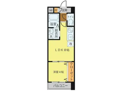 シェルグランデ泉中央(1LDK/1階)の間取り写真