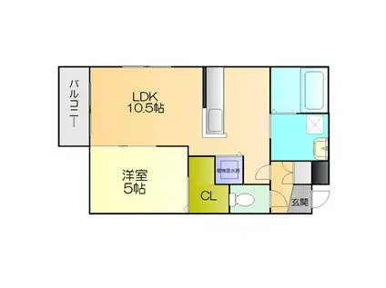 モルティーニ南郷(1LDK/1階)の間取り写真