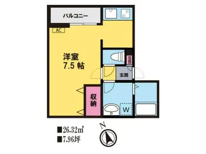 リバティサード(ワンルーム/3階)の間取り写真