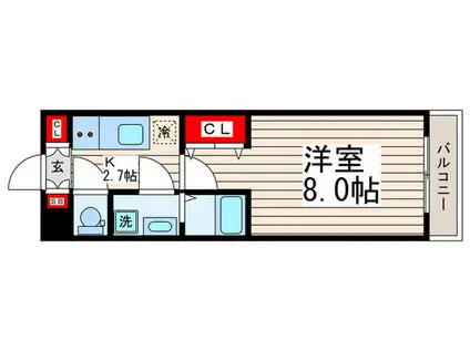 SK GARDEN 葛西(1K/3階)の間取り写真