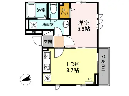 COZY FIELD(1LDK/2階)の間取り写真