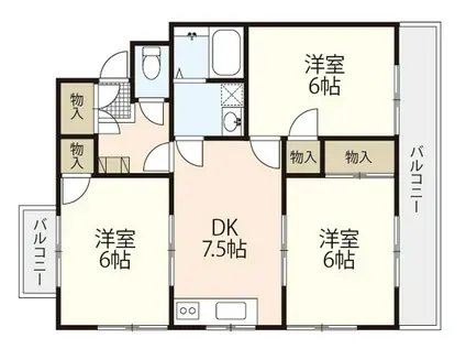 ハイコーポYASUDAIII(3DK/1階)の間取り写真