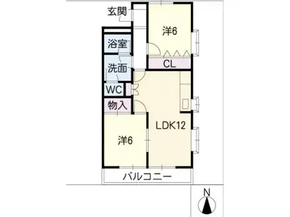 クレベール(2LDK/2階)の間取り写真
