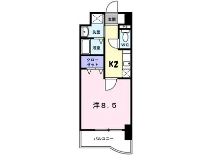 グランド・コスモ(1K/2階)の間取り写真