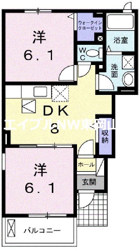 フォレスト サイド横山I(2DK/1階)の間取り写真