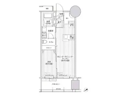 桜ヒルズ九段北(1LDK/8階)の間取り写真