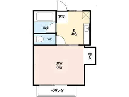 サンハイツ明大寺(1DK/1階)の間取り写真