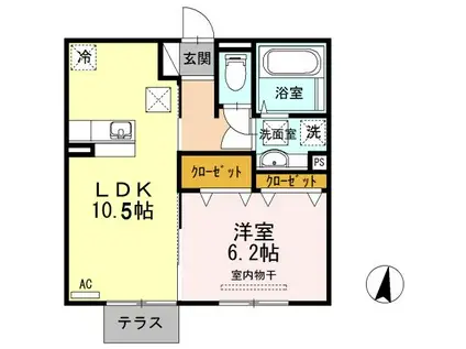 ヒカリエ(1LDK/1階)の間取り写真