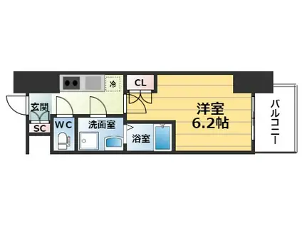 W-STYLE福島IIWISTARIA(1K/2階)の間取り写真