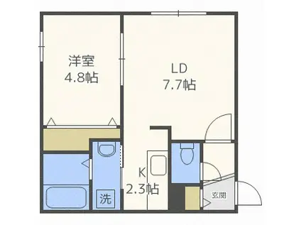 プランドールL(1LDK/2階)の間取り写真