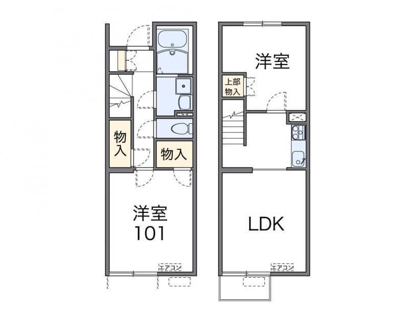 レオネクストKIZUNA(2LDK/1階)の間取り写真