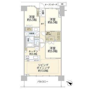 BRILLIACITY石神井台(3LDK/7階)の間取り写真