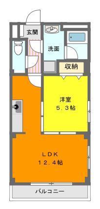アイベックス・ナイン(1LDK/2階)の間取り写真