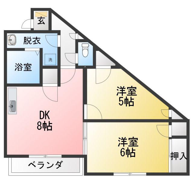 HAPPY KOMACHIYO(2DK/2階)の間取り写真