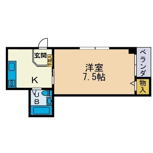 ミッドライズマツイ(1K/3階)の間取り写真