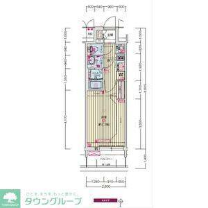 プレサンスジェネ新栄町駅前 葵(1K/13階)の間取り写真