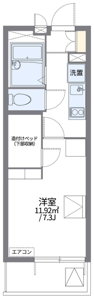 レオパレスドゥジェーム鳴尾(1K/4階)の間取り写真