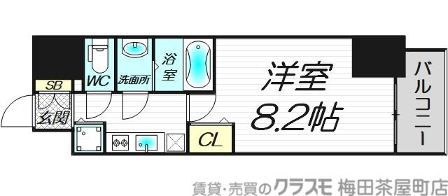 プライムアーバン御堂筋本町(1K/6階)の間取り写真