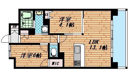 SOPHIA COURT宿院(1SLDK/15階)の間取り写真