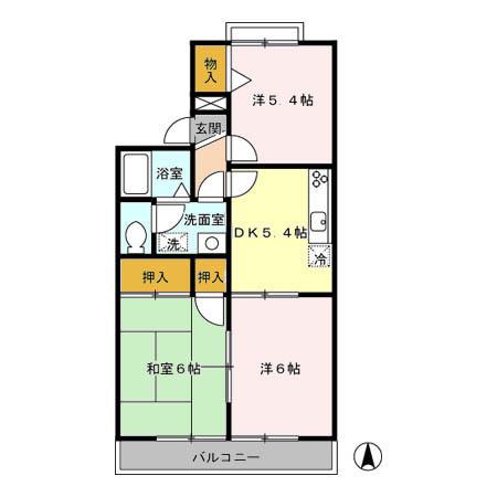 あずまじゅねす 2(3DK/2階)の間取り写真