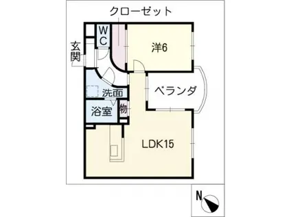 ロス・トーレンス(1LDK/3階)の間取り写真