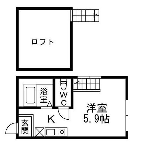 ヒルズ白幡仲町(ワンルーム/2階)の間取り写真