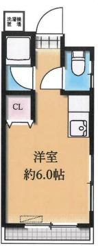 ユウキハイツ(ワンルーム/2階)の間取り写真