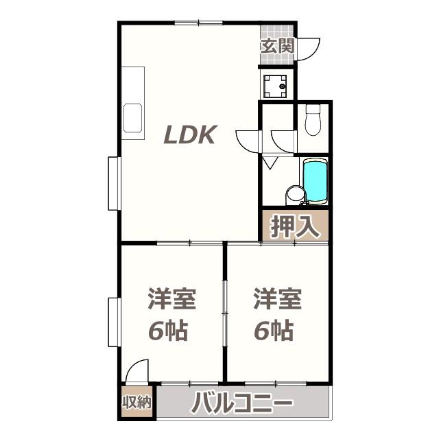 LUMIERE住吉ノース(2LDK/4階)の間取り写真