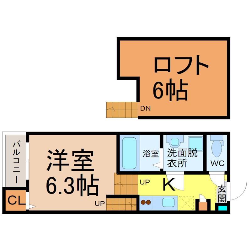 KS GARDEN栄生(1K/1階)の間取り写真