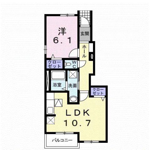 グレイスM(1LDK/1階)の間取り写真