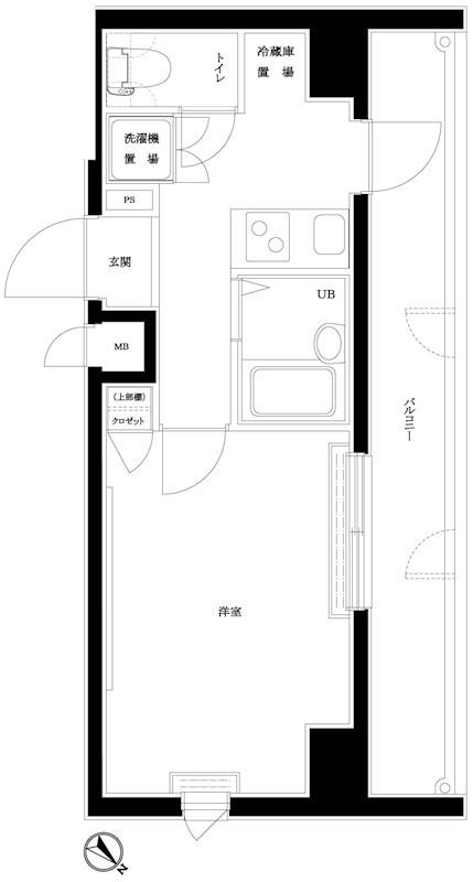 ルーブル西五反田弐番館(1K/3階)の間取り写真