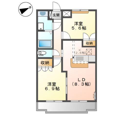 プレアデスエデン(2LDK/1階)の間取り写真
