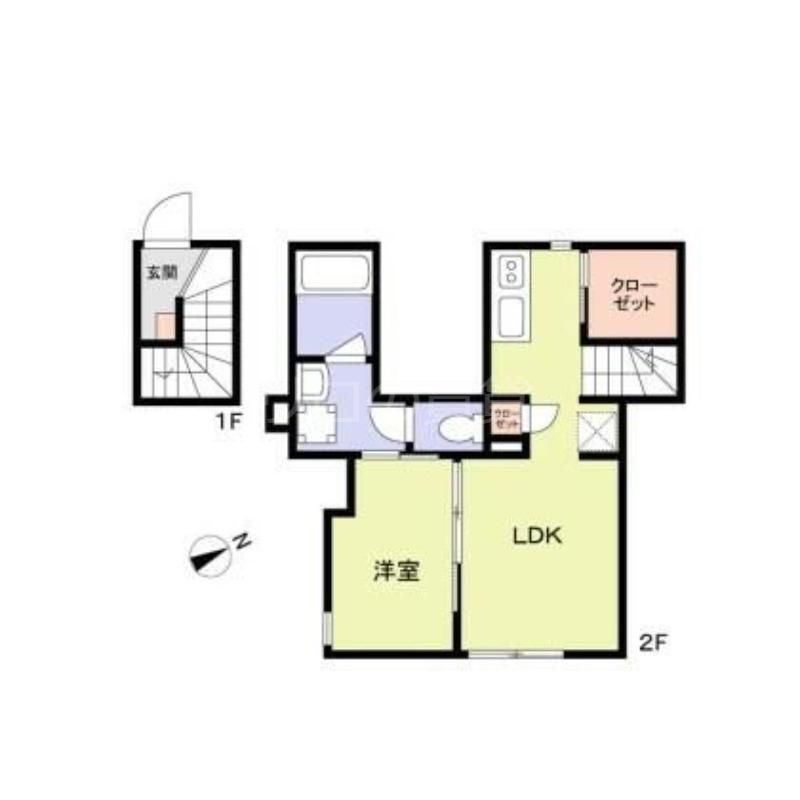 WOODCREST大井RESIDENCE(1LDK/2階)の間取り写真