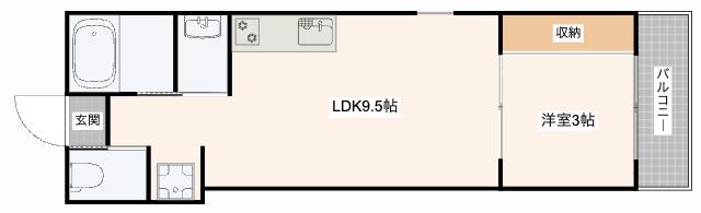 LUMINART明石(1LDK/2階)の間取り写真