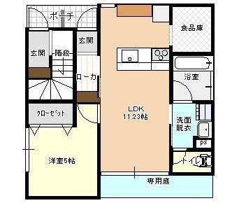 野田ビル(1LDK/1階)の間取り写真