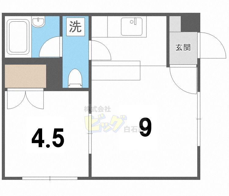 ΑNEXT東札幌第2(1LDK/3階)の間取り写真