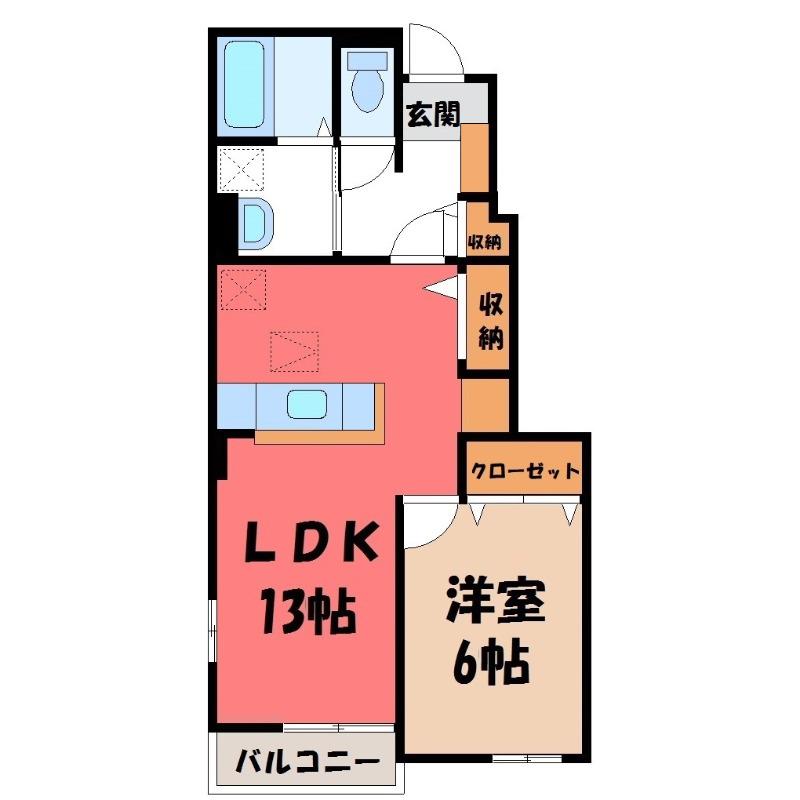ベル サンブライトY(1LDK/1階)の間取り写真