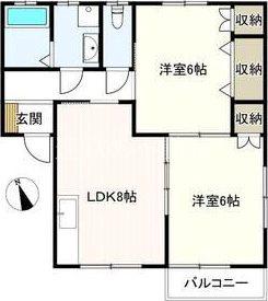 ニューショーワハイツI(2LDK/2階)の間取り写真