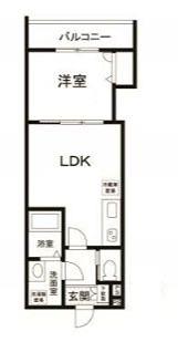 プランドール東雪谷(1LDK/2階)の間取り写真