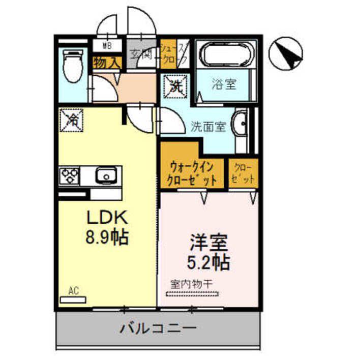 グラシア(1LDK/3階)の間取り写真