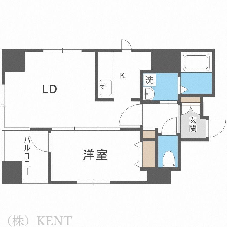 グランヴィア大通(1LDK/6階)の間取り写真