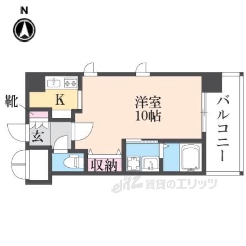 レジュールアッシュ尼崎駅前(1K/4階)の間取り写真