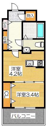 NO62 TOWERS AVANTGARDE 博多(2K/11階)の間取り写真